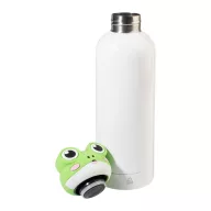   Sticla termos broscuta pentru copii, Everestus, 2610E19381, 500 ml, Ø73x240 mm, Otel inoxidabil, Alb, Verde