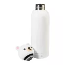 Sticla termos ursulet pentru copii, Everestus, 2610E19378, 500 ml, Ø73x247 mm, Otel inoxidabil, Alb