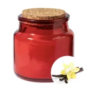   Lumanare cu aroma de vanilie, Everestus, 2601E14895, Ø60x60 mm, Ceara, Sticla, Rosu