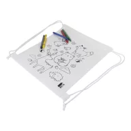   Saculet de colorat pentru Copii, Everestus, 2601E15368, 250x300 mm, Poliester, Material netesut, Alb