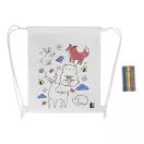 Saculet de colorat pentru Copii, Everestus, 2601E15368, 250x300 mm, Poliester, Material netesut, Alb