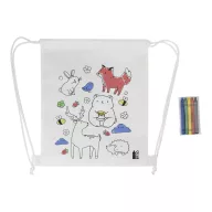   Saculet de colorat pentru Copii, Everestus, 2601E15368, 250x300 mm, Poliester, Material netesut, Alb