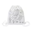 Saculet de colorat pentru Copii, Everestus, 2601E15369, 250x300 mm, Poliester, Material netesut, Alb