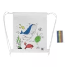 Saculet de colorat pentru Copii, Everestus, 2601E15369, 250x300 mm, Poliester, Material netesut, Alb