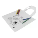 Sacosa cu 5 creioane colorate, Everestus, 2601E15316, 245x240 mm, Poliester, Material netesut, Alb