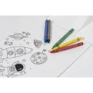 Sacosa cu 5 creioane colorate, Everestus, 2601E15316, 245x240 mm, Poliester, Material netesut, Alb