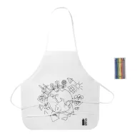   Sort de colorat pentru Copii, Everestus, 2601E14988, 430x430 mm, Poliester, Material netesut, Alb