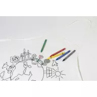   Sort de colorat pentru Copii, Everestus, 2601E14988, 430x430 mm, Poliester, Material netesut, Alb