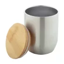Cana termos 300 ml, 2402E18584, Everestus, ø78x102 mm, Otel, Bambus, Argintiu