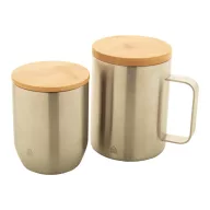   Cana termos 300 ml, 2402E18584, Everestus, ø78x102 mm, Otel, Bambus, Argintiu
