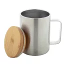 Cana termos 350 ml, 2402E18582, Everestus, ø85x118 mm, Otel, Bambus, Argintiu