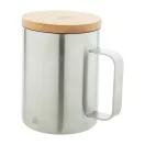 Cana termos 350 ml, 2402E18582, Everestus, ø85x118 mm, Otel, Bambus, Argintiu