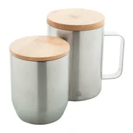   Cana termos 350 ml, 2402E18582, Everestus, ø85x118 mm, Otel, Bambus, Argintiu