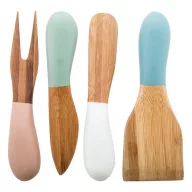   Set 4 cutite pentru branzeturi, 185×30×160 mm, Andre Philippe, 20FEB13349, Bambus, Multicolor