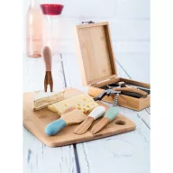   Set 4 cutite pentru branzeturi, 185×30×160 mm, Andre Philippe, 20FEB13349, Bambus, Multicolor