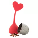 Infuzor de ceai, heart, ø35×150 mm, Everestus, 20FEB4269, Silicon, Otel inoxidabil, Rosu