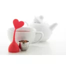 Infuzor de ceai, heart, ø35×150 mm, Everestus, 20FEB4269, Silicon, Otel inoxidabil, Rosu