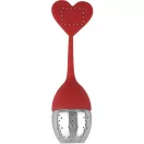 Infuzor de ceai, heart, ø35×150 mm, Everestus, 20FEB4269, Silicon, Otel inoxidabil, Rosu