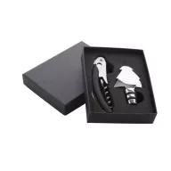   Set accesorii vin, 2 piese, Andre Philippe, 20SEP0642, Metal, Argintiu, Negru