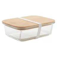   Caserola pranz, 21MAR1255, 800 ml, 200x150x60 mm, Everestus, Sticla, Bambus, Natur, Transparent