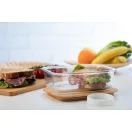 Caserola pranz, 21MAR1255, 800 ml, 200x150x60 mm, Everestus, Sticla, Bambus, Natur, Transparent