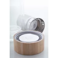   Termos, 21MAR2663, 420 ml, Ø 72x235 mm, Everestus, Sticla, Bambus, Natur, Transparent