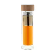   Termos, 21MAR2663, 420 ml, Ø 72x235 mm, Everestus, Sticla, Bambus, Natur, Transparent
