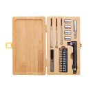 Set scule, Everestus, 18SEP4428, 21 piese, 195x112x30 mm, Bambus, Metal, Natur