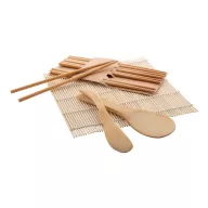   Set sushi, Everestus, 18SEP3575, 8 piese, 245x240x2 mm, Bambus, Natur