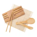 Set sushi, Everestus, 18SEP3575, 8 piese, 245x240x2 mm, Bambus, Natur