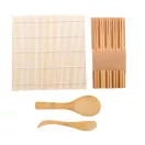 Set sushi, Everestus, 18SEP3575, 8 piese, 245x240x2 mm, Bambus, Natur
