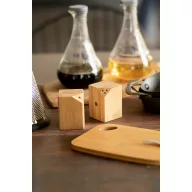   Set recipiente pentru sare si piper, Everestus, 18SEP3655, 2 piese, 100x50x70 mm, Bambus, Natur