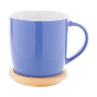   Cana, Everestus, 42FEB230442, 335 ml, Ø92x95 mm, Ceramica, Bambus, Albastru Light