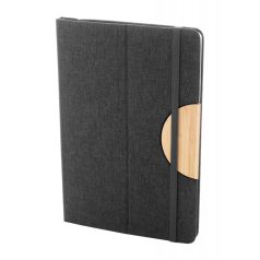   Agenda, Everestus, 42FEB231398, A5, Dictando, Coperta standard, 80 file, 145x210x15 mm, Poliester, Bambus, Negru