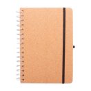 Agenda, Everestus, 42FEB231492, A5, Dictando, Coperta cu spirala, 70 file, 150x210x15 mm, Pluta, Paie, Natur