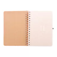   Agenda, Everestus, 42FEB231492, A5, Dictando, Coperta cu spirala, 70 file, 150x210x15 mm, Pluta, Paie, Natur