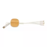  Cablu de incarcare usb, Everestus, 42FEB230377, 53x225x15 mm, ABS, Bambus, Alb