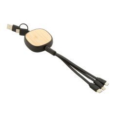   Cablu de incarcare USB, 2402E19064, Everestus, 53x225x15 mm, ABS, Bambus, Negru