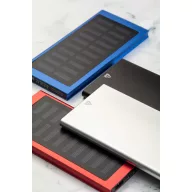   Powerbank solar, Everestus, 42FEB230589, 4000 mAh, 152x75x10 mm, Aluminiu, Albastru, Negru