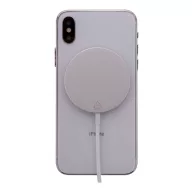   Incarcator wireless magnetic, Everestus, 42FEB231658, Ø56x6 mm, Aluminiu, Argintiu