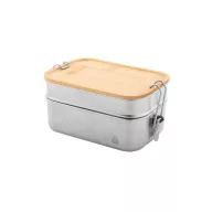   Caserola 600 ml, 2402E18594, Everestus, 170x115x85 mm, Otel, Bambus, Argintiu