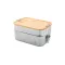 Caserola 600 ml, 2402E18594, Everestus, 170x115x85 mm, Otel, Bambus, Argintiu
