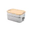 Caserola 600 ml, 2402E18594, Everestus, 170x115x85 mm, Otel, Bambus, Argintiu