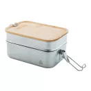 Caserola 600 ml, 2402E18594, Everestus, 170x115x85 mm, Otel, Bambus, Argintiu