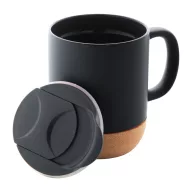   Cana 325 ml, 2402E18398, Everestus, ø88x108 mm, Ceramica, Pluta, Negru
