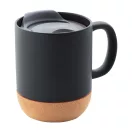 Cana 325 ml, 2402E18398, Everestus, ø88x108 mm, Ceramica, Pluta, Negru