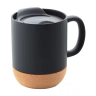   Cana 325 ml, 2402E18398, Everestus, ø88x108 mm, Ceramica, Pluta, Negru