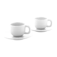   Set 2 cani espresso, 85 ml, 2410E25539, Everestus, 130 x 130 x 87 mm, Ceramica, Alb
