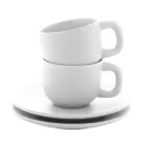 Set 2 cani espresso, 85 ml, 2410E25539, Everestus, 130 x 130 x 87 mm, Ceramica, Alb
