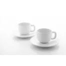 Set 2 cani espresso, 85 ml, 2410E25539, Everestus, 130 x 130 x 87 mm, Ceramica, Alb